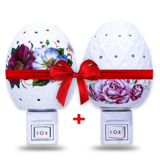 Pick Ur Needs Stylish Decorative Ceramic Electric Light (Design As per Availability) 2Pcs Night Lamp