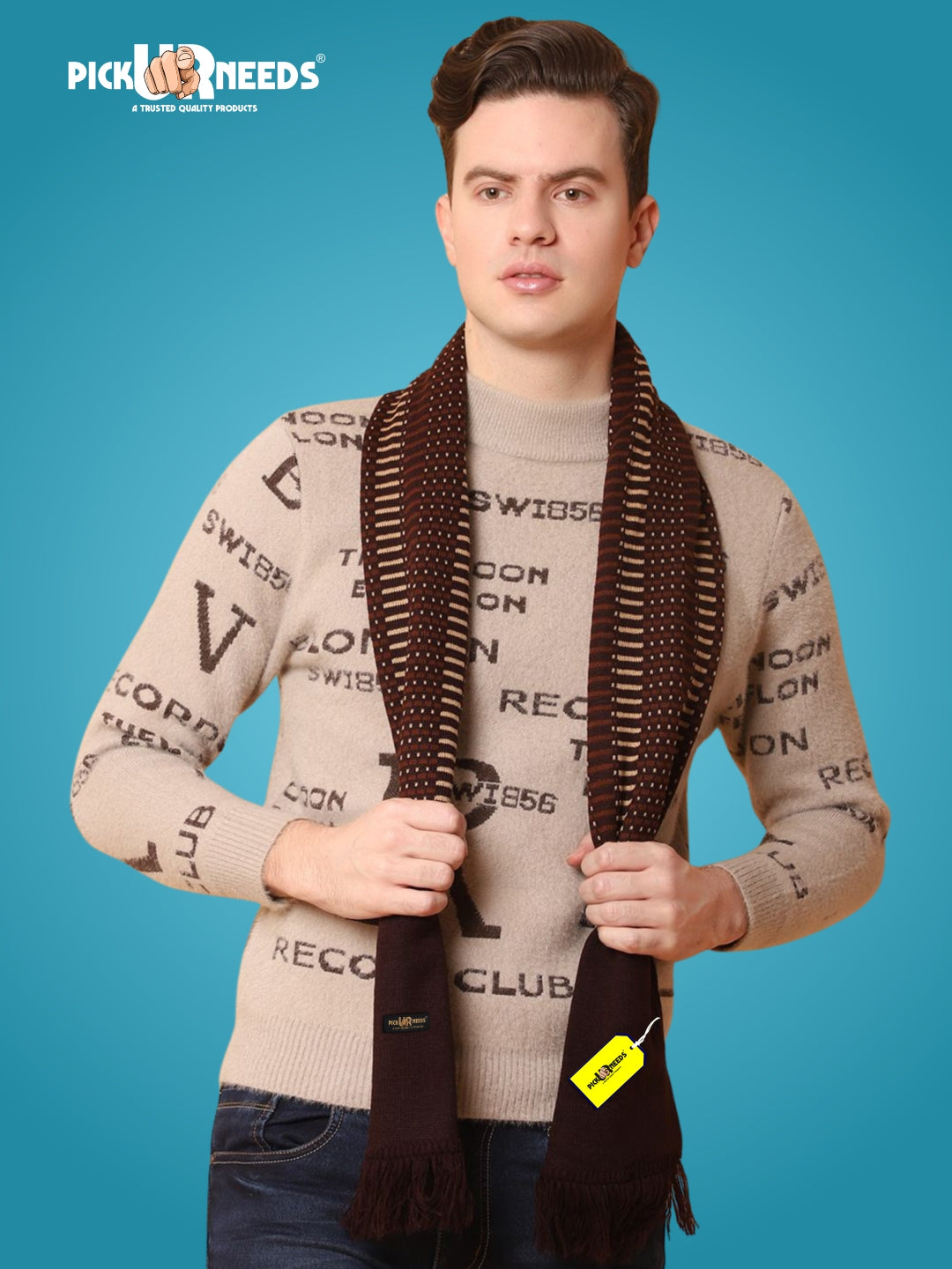 Pick Ur Needs Premium Winter Muffler for Men Soft Woolen Knitted Scarf for Warmth & Style