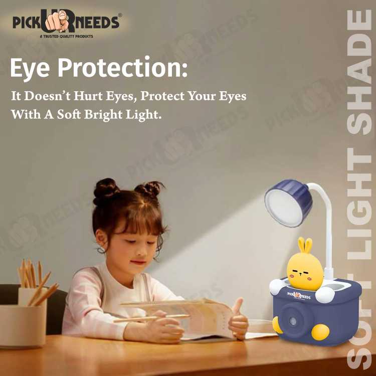 Pick Ur Needs Multi-Functional Study Lamp Desk Lamp with Sharpener and Pen Holder Study Lamp  (20 cm, Brown)