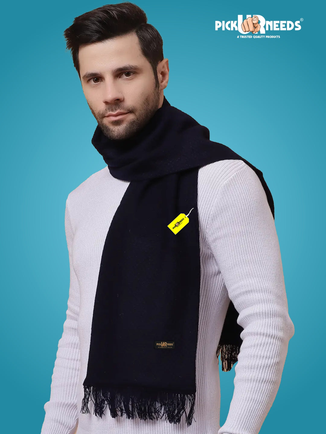 Pick Ur Needs Premium Soft, Warm & Breathable Wool Blend Winter Scarf for Men Fashionable Elegant Muffler