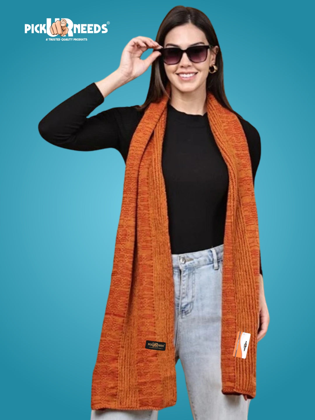 Pick Ur Needs Women’s Knitted Winter Scarf – Soft, Warm & Stylish Casual Long Muffler Stole for Girls
