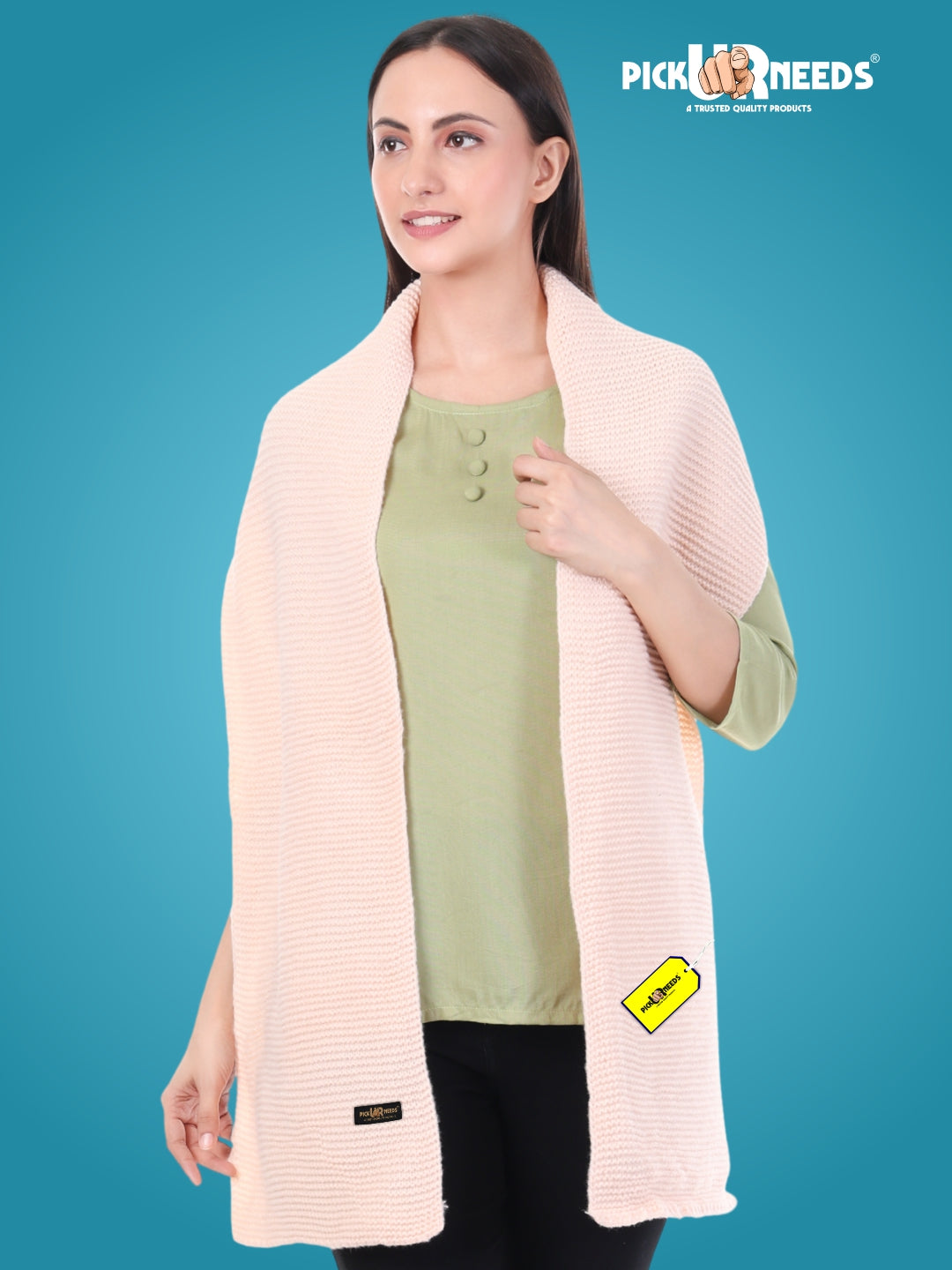 Pick Ur Needs Premium Knitted Winter Shawl/Stole for Women | Soft & Warm Woolen Wrap | Multipurpose Muffler,Shrug & Scarf