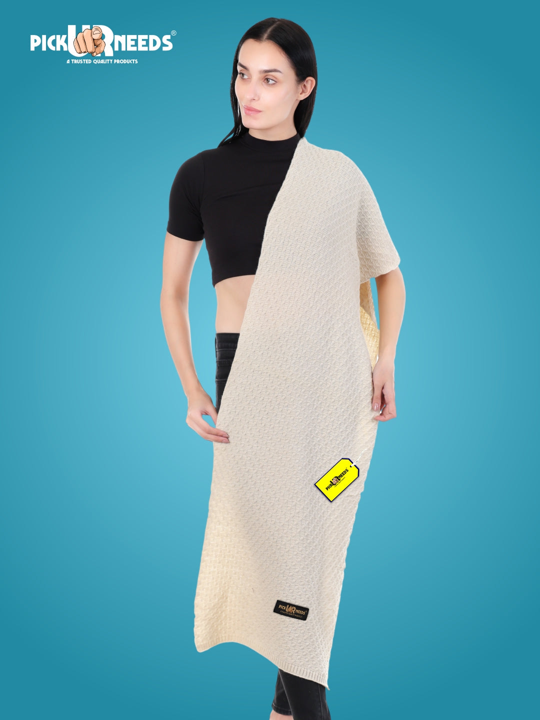 Pick Ur Needs Women’s Soft Wool Winter Muffler – Premium Warm Knitted Scarf for Travel & Casual Outfits | Cozy & Stylish
