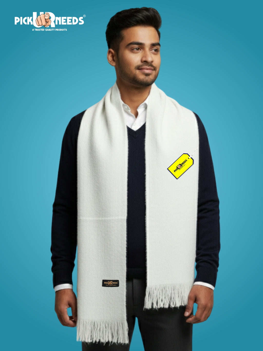 Pick Ur Needs Premium Winter Knit Muffler for Men Soft Woolen Neck Scarf with Stylish Pattern Warm & Comfortable Winter Wear for Outdoor & Casual Use