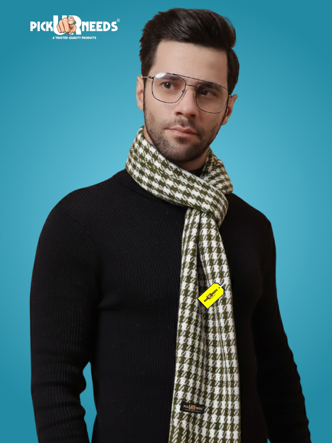 Pick Ur Needs Premium Men's Warm And Stylish Woolen Muffler With Multicolour Stripes And Stylish Tussles Ends