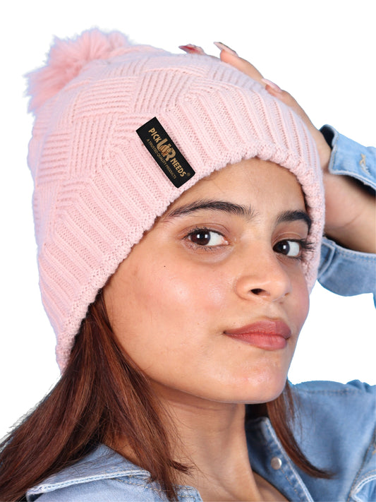 Pick Ur Needs Woolen Winter Cap for Women – Super Warm, Soft & Stylish Knit Beanie
