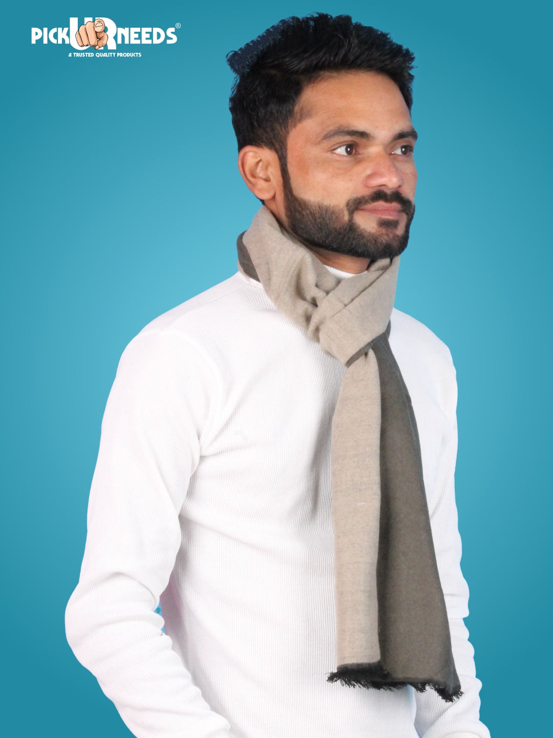 Pick Ur Needs Reversible Winter Muffler for Men Dual-Color Soft Woolen Scarf Warm, Stylish & Lightweight Muffler for Casual, Office & Outdoor Wear