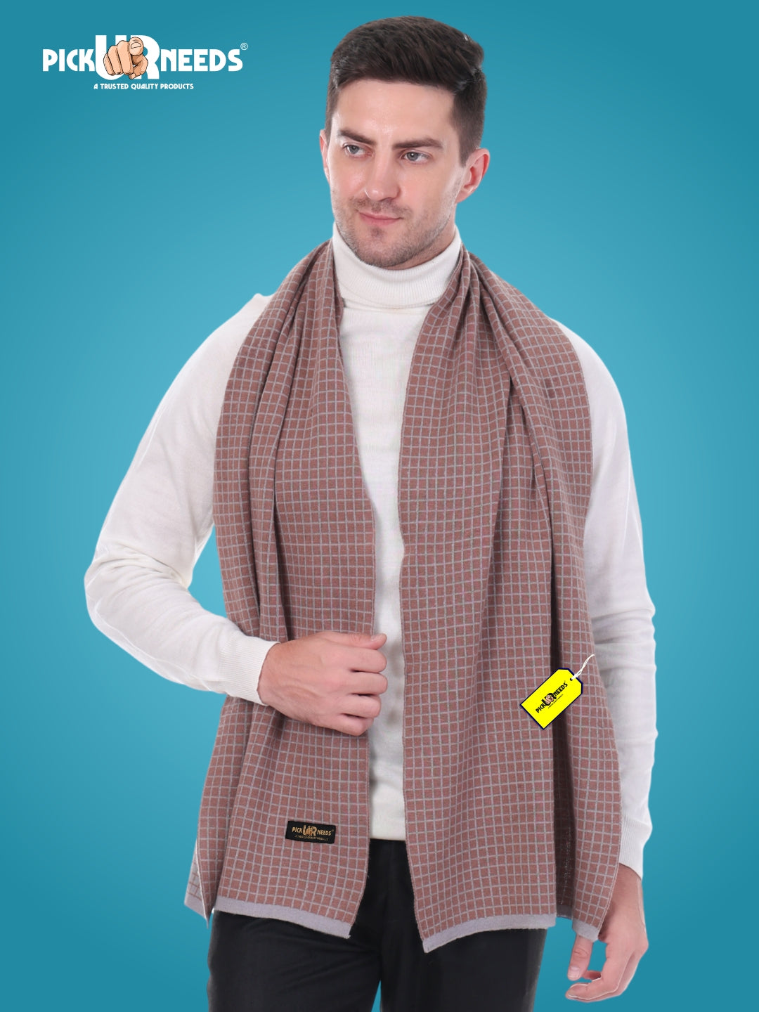 Pick Ur Needs Premium Checkered Winter Scarf, Muffler for Men – Soft, Warm, Breathable & Stylish
