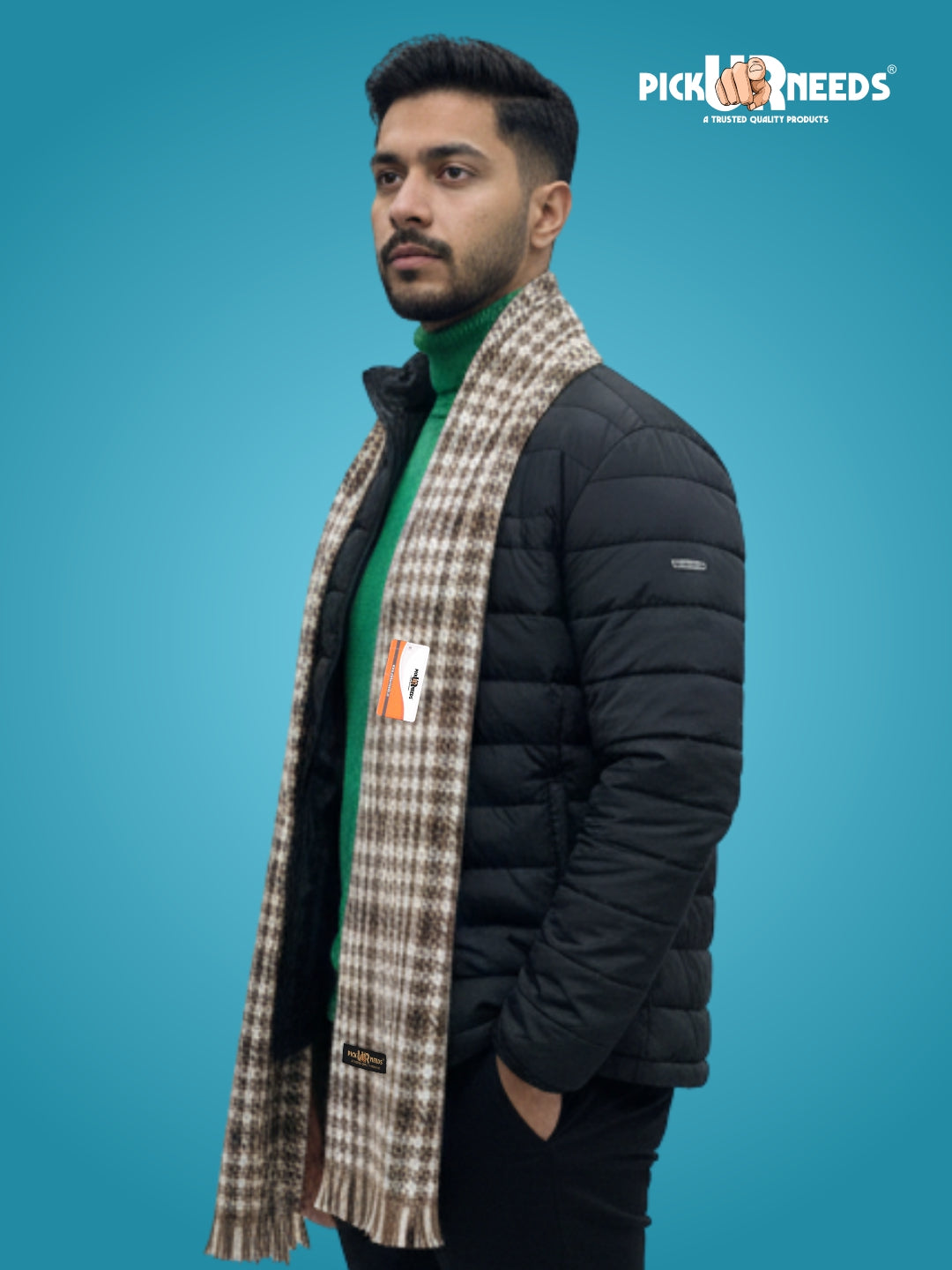 Pick Ur Needs Soft, Warm & Breathable Premium Wool Blend Winter Scarf for Men Fashionable Elegant Muffler