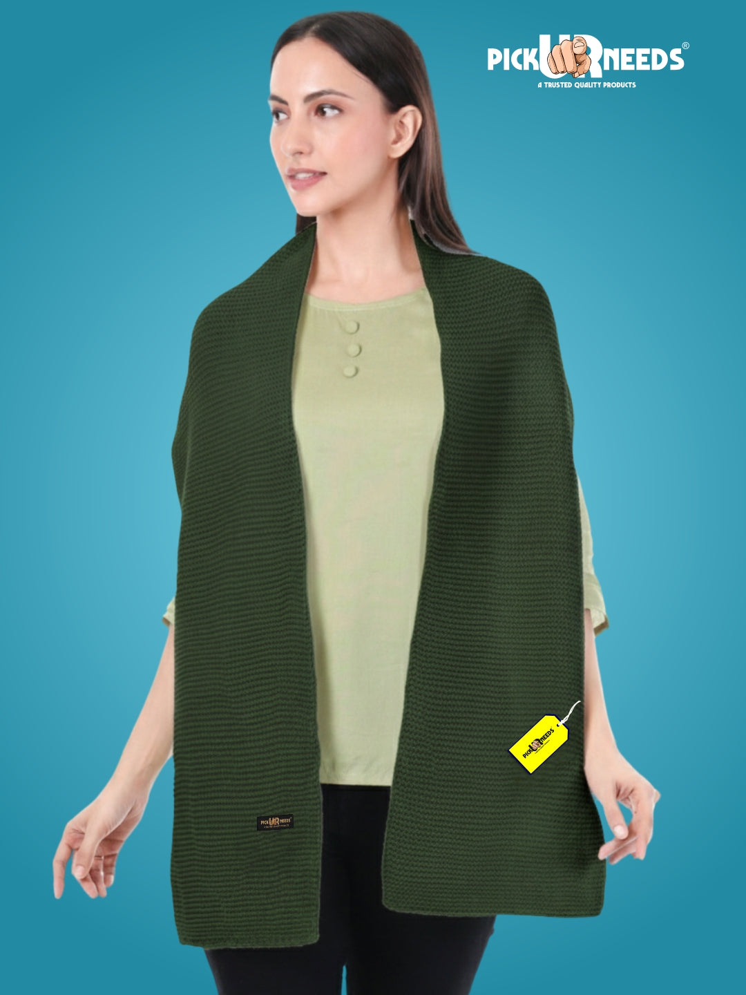 Pick Ur Needs Premium Knitted Winter Shawl/Stole for Women | Soft & Warm Woolen Wrap | Multipurpose Muffler,Shrug & Scarf