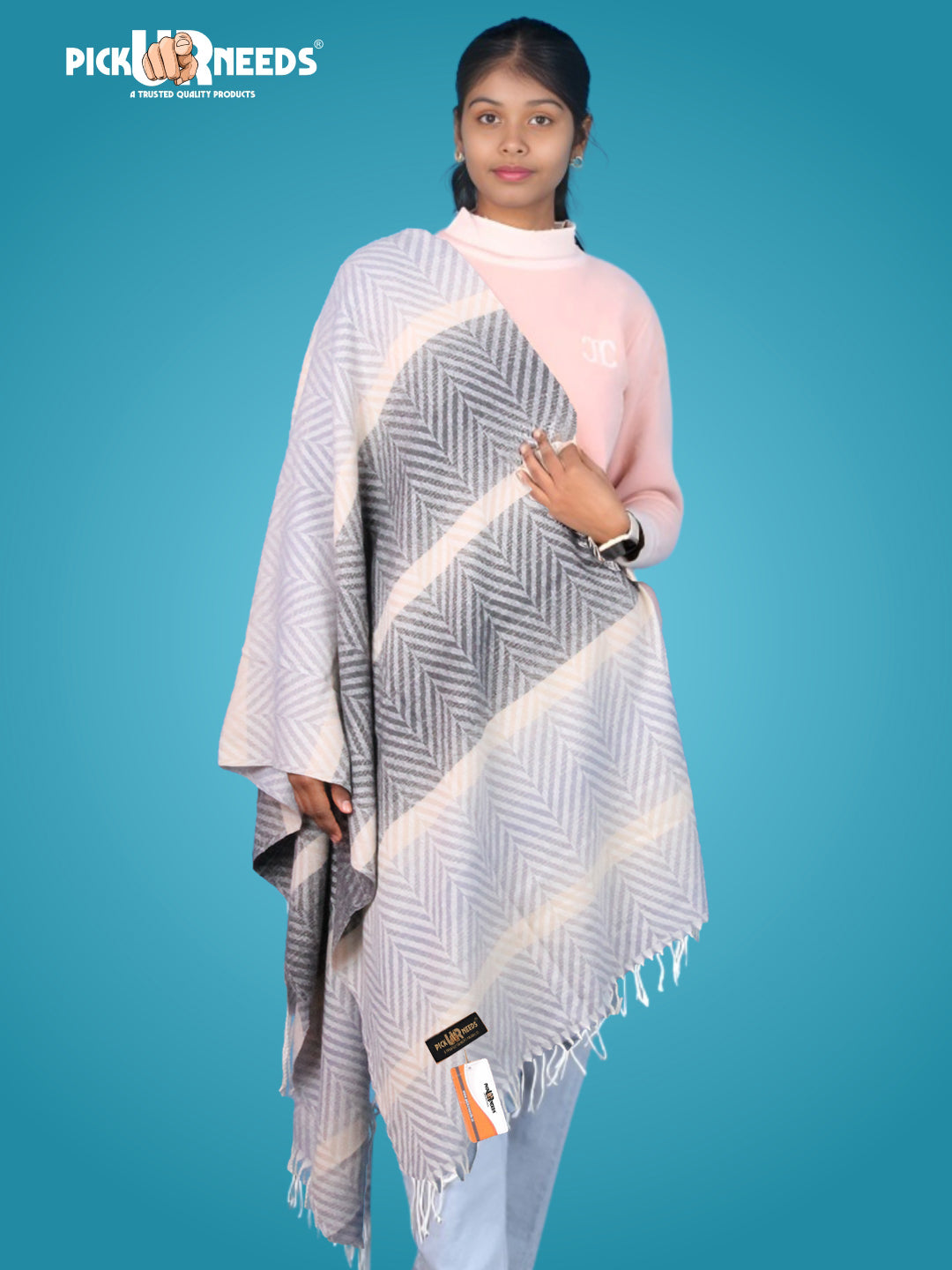 Pick Ur Needs Women's Designer Shawl Cozy Winter Wrap Soft Lightweight Shawl for Office & Travel
