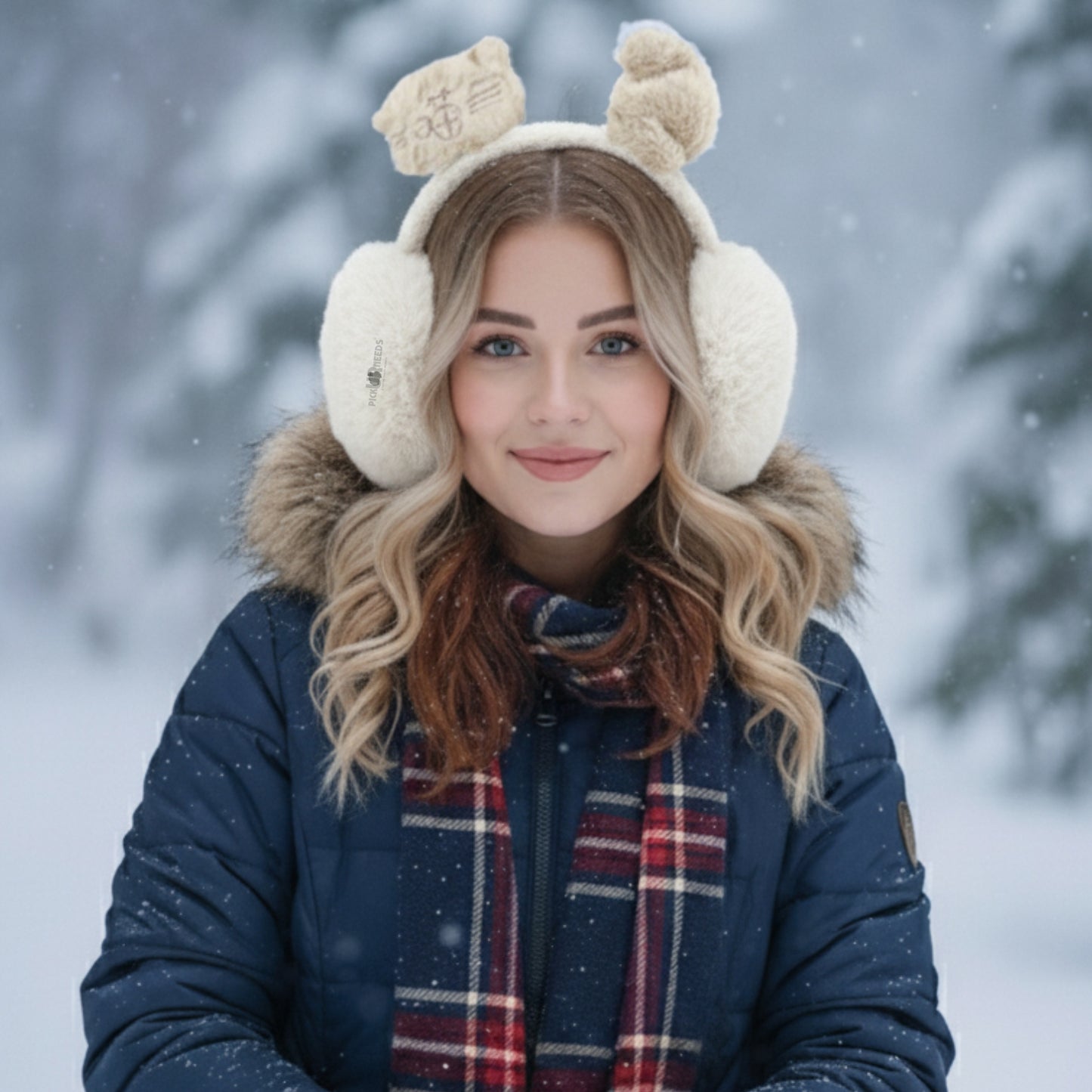 Pick Ur Needs Cute Cat Ear Muffs for Women & Kids – Foldable Ultra-Soft Winter Earmuffs, Lightweight Plush Ear Warmers