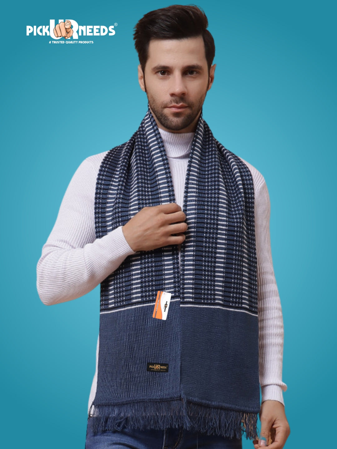 Pick Ur Needs Premium Winter Muffler for Men Soft Woolen Knitted Scarf for Warmth & Style