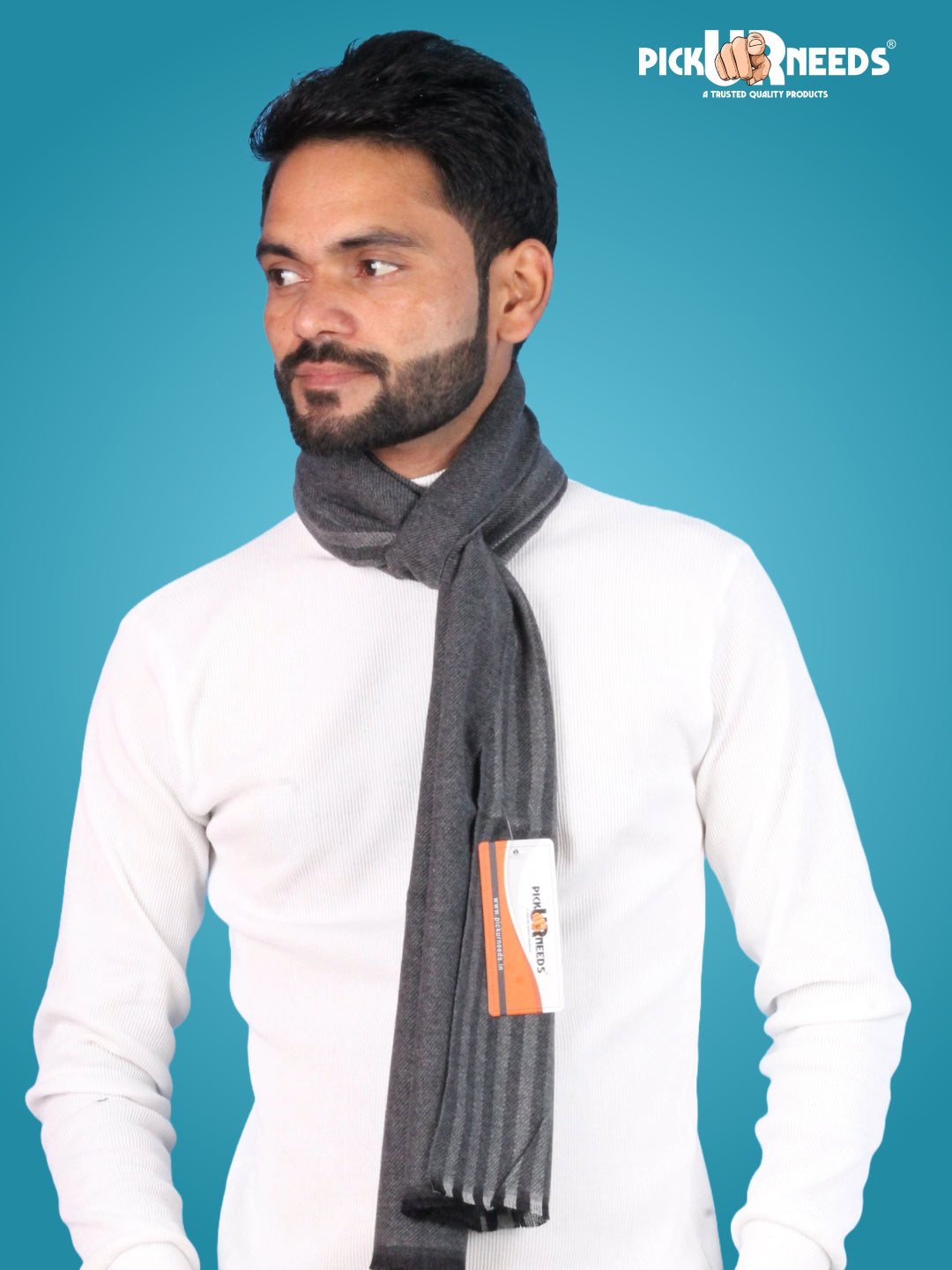 Pick Ur Needs Premium Winter Muffler for Men Soft Wool-Blend Checked Scarf Warm, Lightweight & Stylish Muffler for Office, Casual & Outdoor Wear