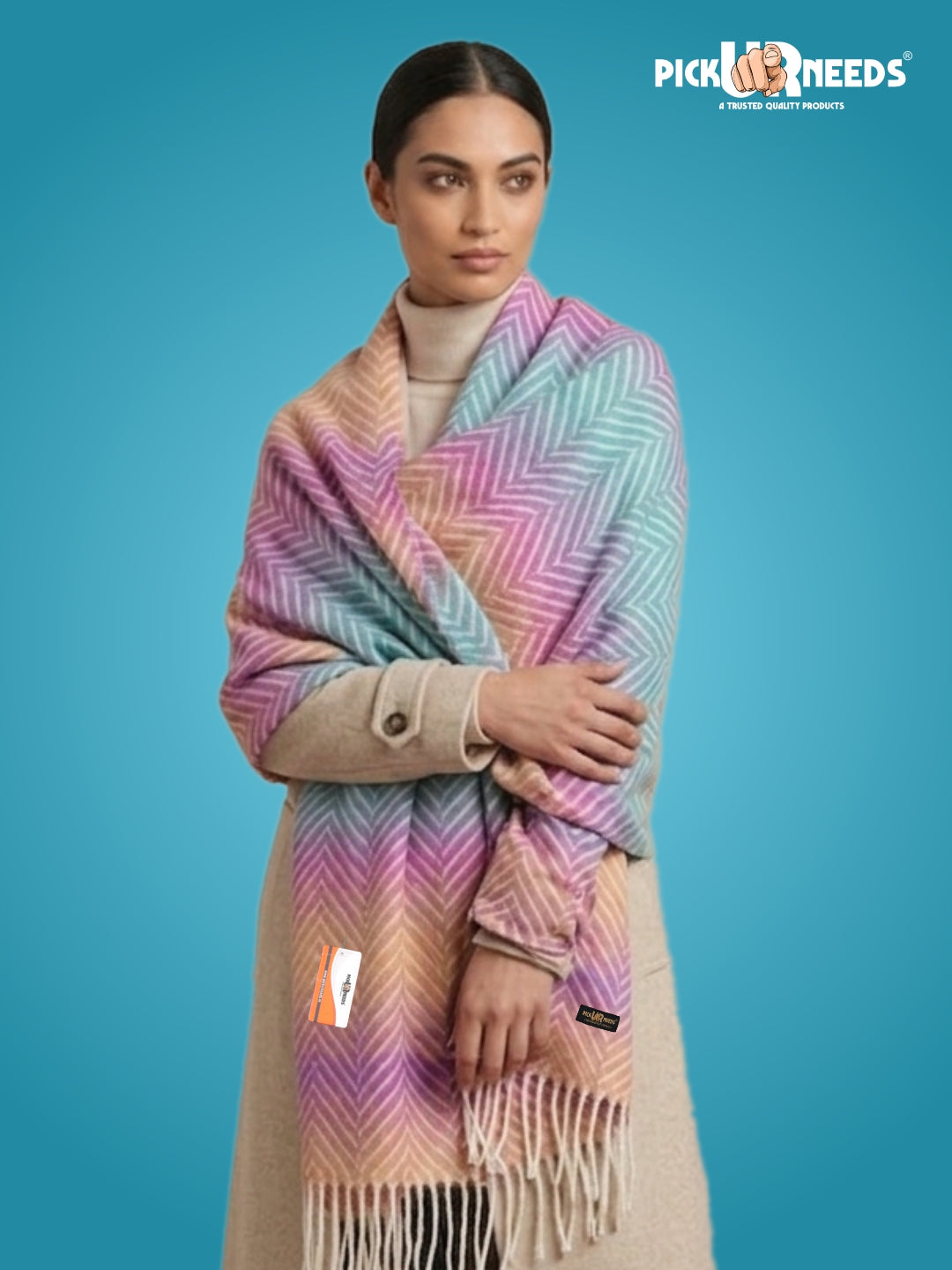 Pick Ur Needs Women's Designer Shawl Cozy Winter Wrap Soft Lightweight Shawl for Office & Travel