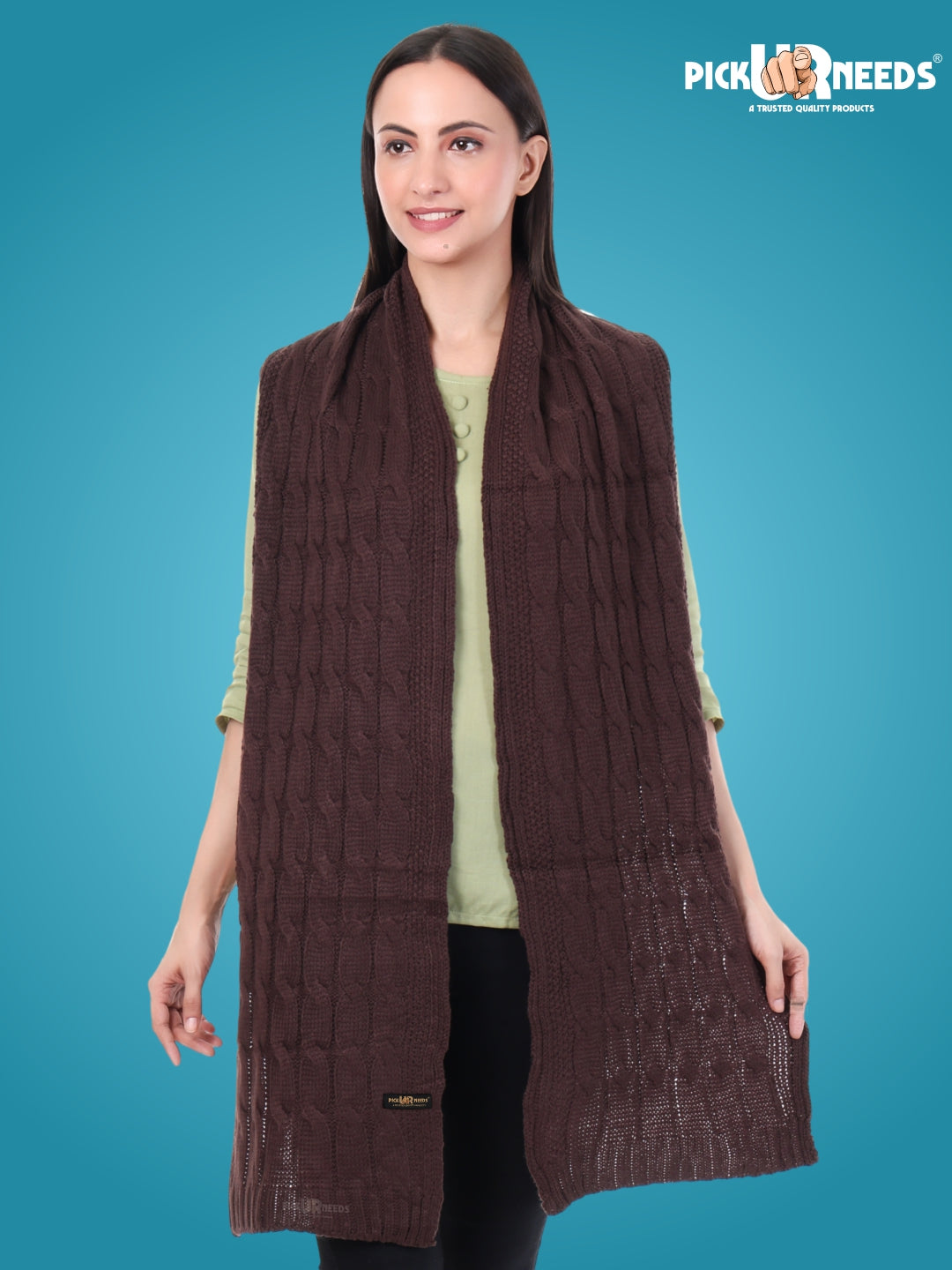 Pick Ur Needs Women’s Woolen Muffler Soft & Warm Knitted Scarf Winter Neck Wrap Premium Acrylic Wool Stylish Hand-Washable