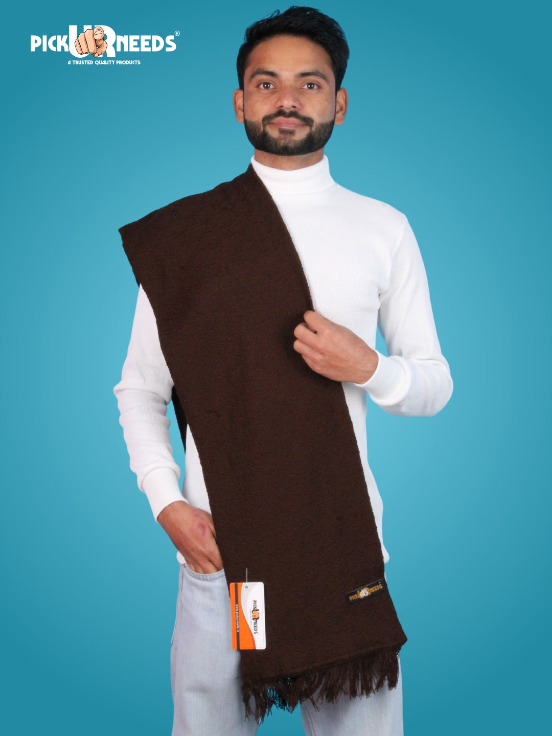Pick Ur Needs Premium Soft Winter Muffler for Men Lightweight Warm Woolen Scarf Stylish Neck Muffler for Outdoor & Casual Use