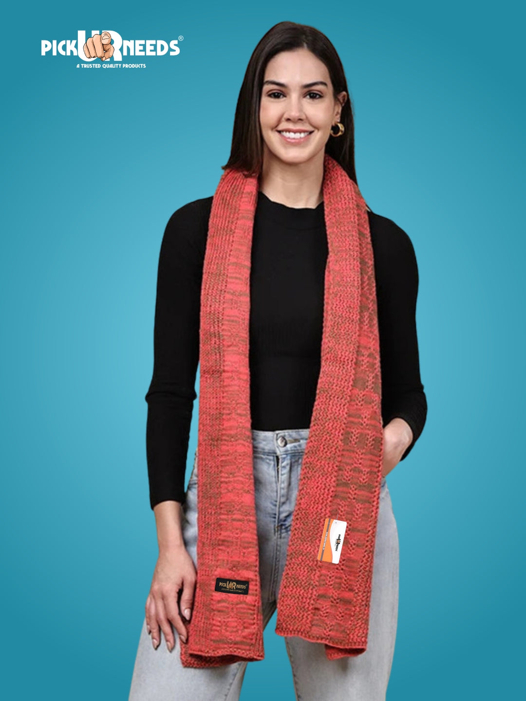 Pick Ur Needs Women’s Knitted Winter Scarf – Soft, Warm & Stylish Casual Long Muffler Stole for Girls
