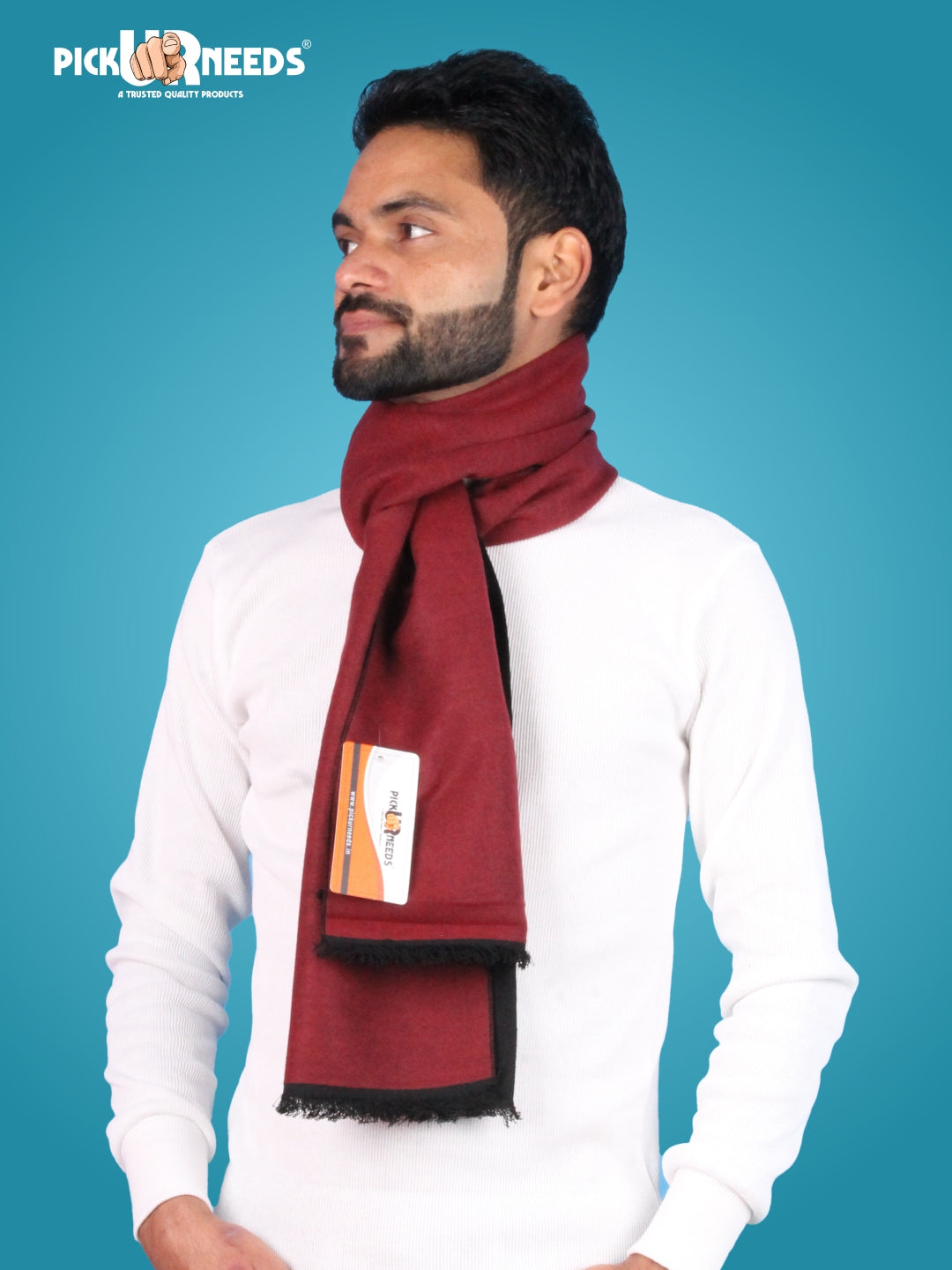 Pick Ur Needs Reversible Winter Muffler for Men Dual-Color Soft Woolen Scarf Warm, Stylish & Lightweight Muffler for Casual, Office & Outdoor Wear