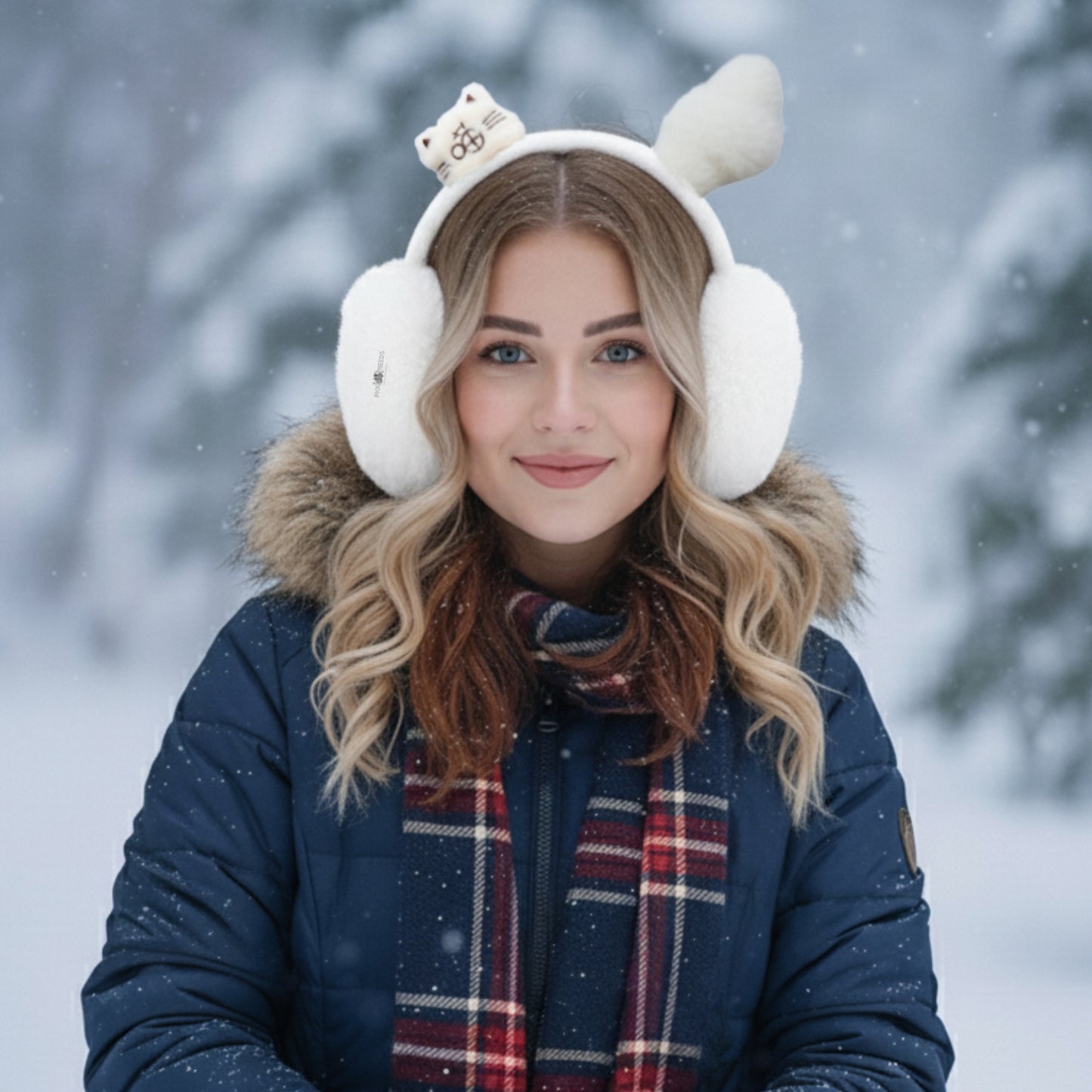 Pick Ur Needs Cute Cat Ear Muffs for Women & Kids – Foldable Ultra-Soft Winter Earmuffs, Lightweight Plush Ear Warmers