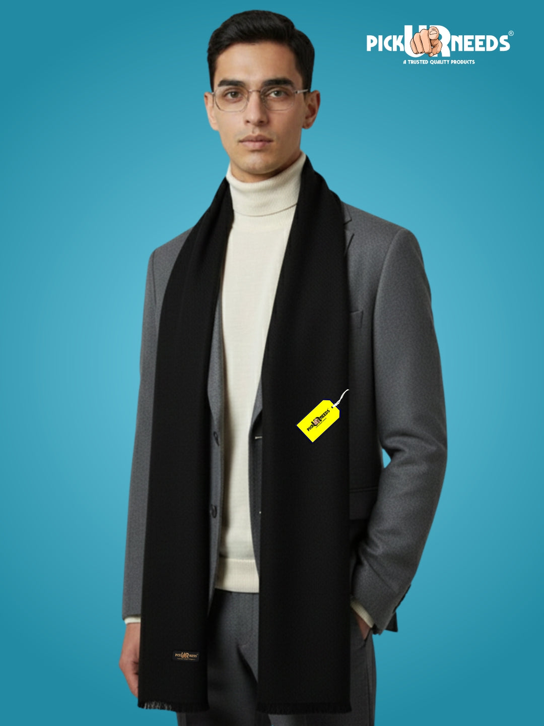 Pick Ur Needs Men’s Classic Winter Muffler Ultra-Soft Woolen Scarf with Premium Finish for Formal & Casual Outfits