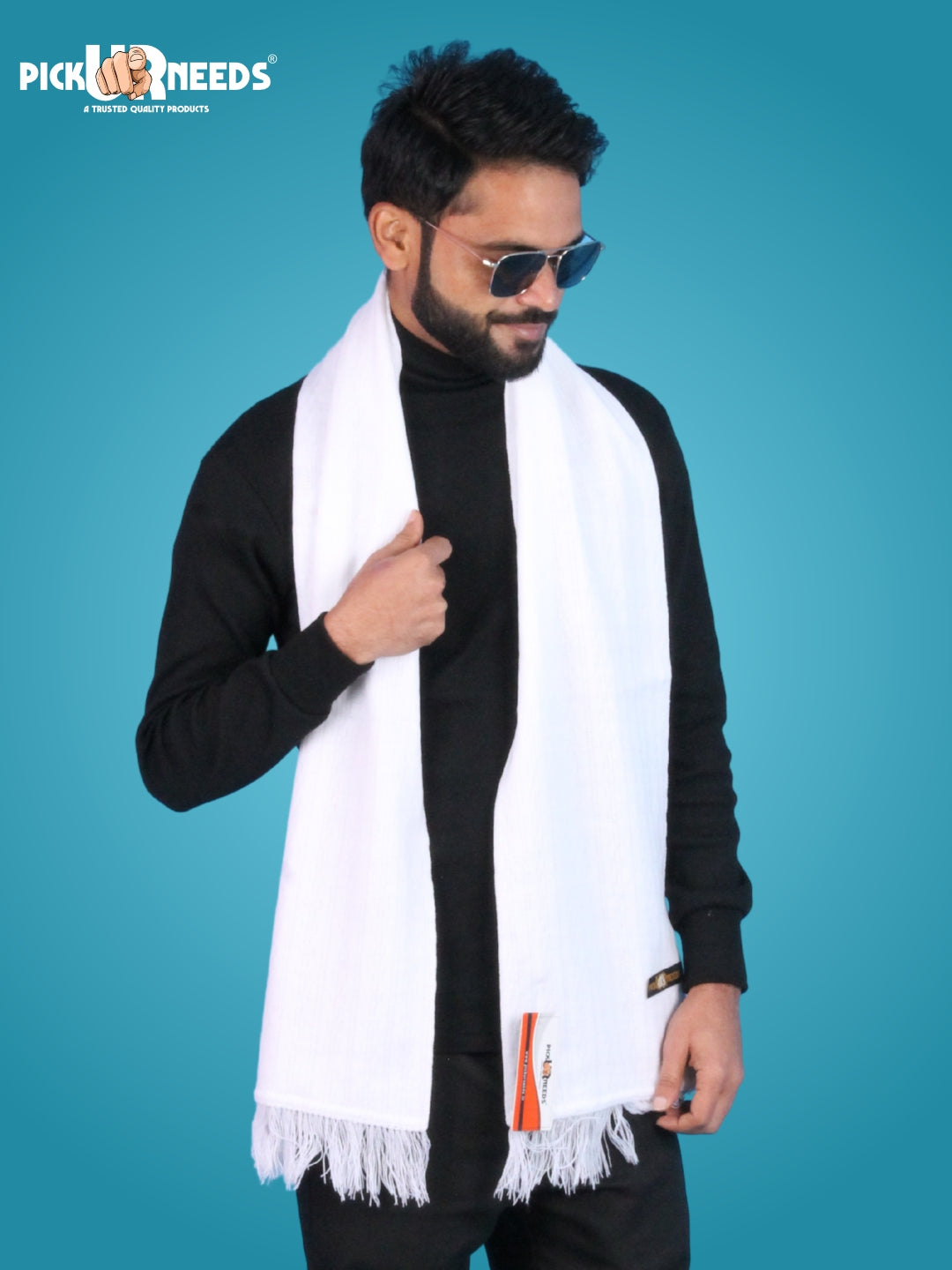 Pick Ur Needs Men’s Winter Woolen Muffler Soft & Warm Knitted Scarf with Fringes Premium Warm Mufflers
