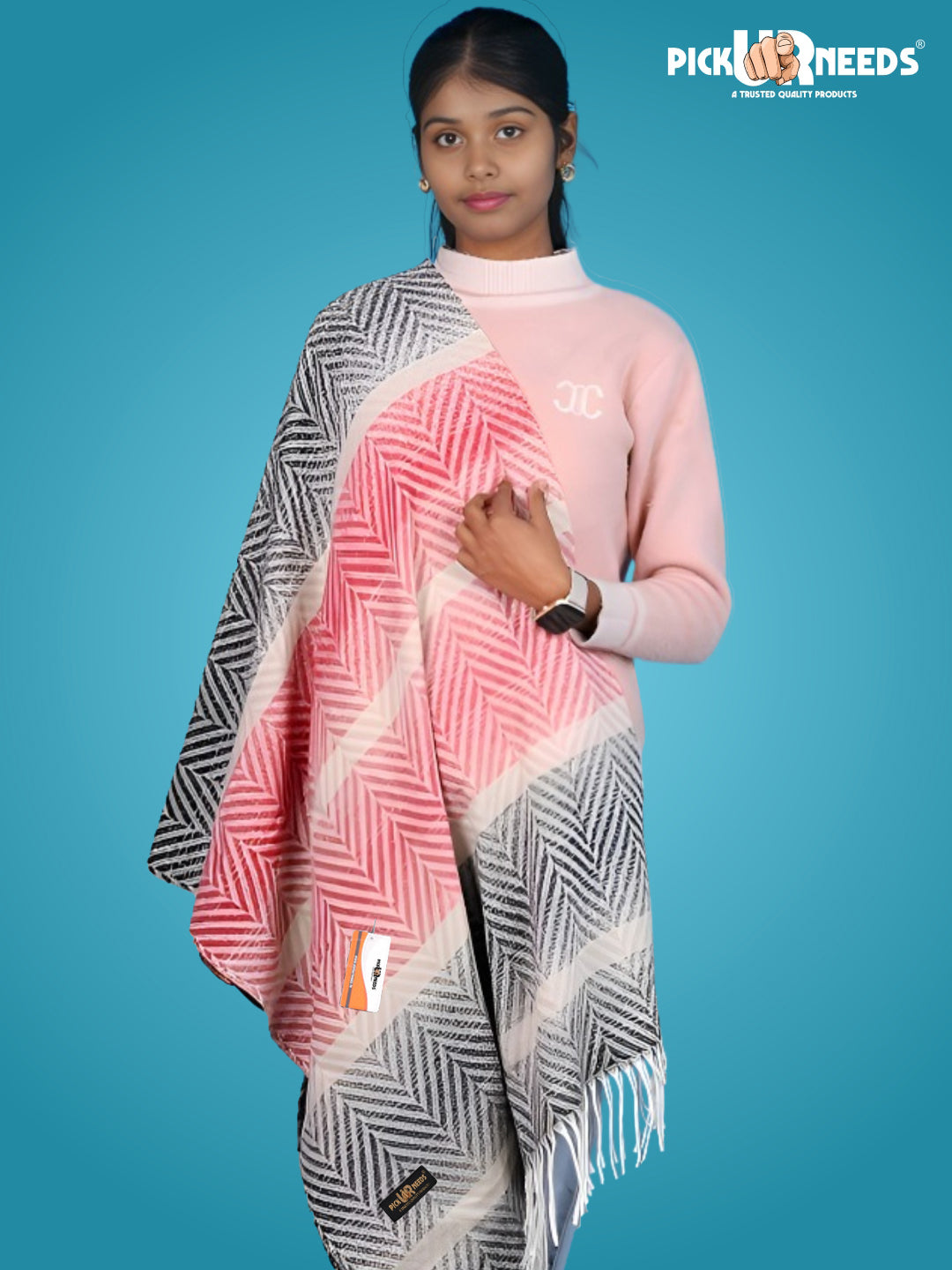 Pick Ur Needs Women's Designer Shawl Cozy Winter Wrap Soft Lightweight Shawl for Office & Travel