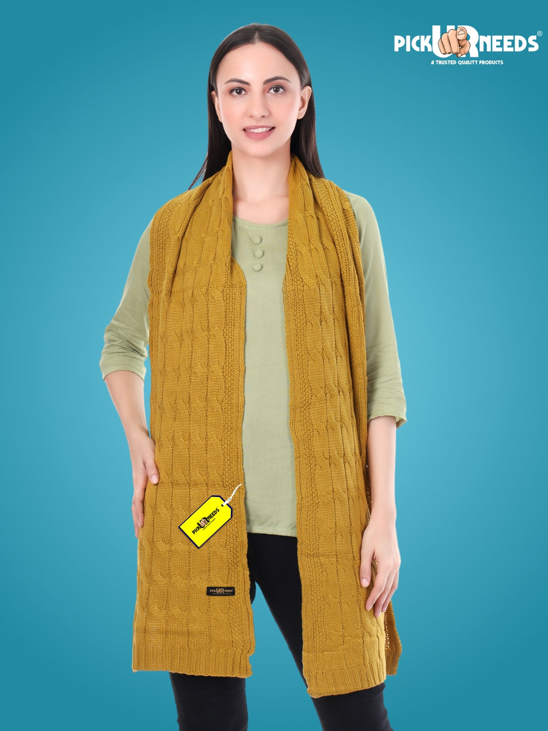 Pick Ur Needs Women’s Woolen Muffler Soft & Warm Knitted Scarf Winter Neck Wrap Premium Acrylic Wool Stylish Hand-Washable