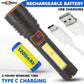 Pick Ur Needs Rechargeable 100W Small Search Metal Torch+ COB 3 Brightness Mode LED Light 3 hrs Torch Emergency Light