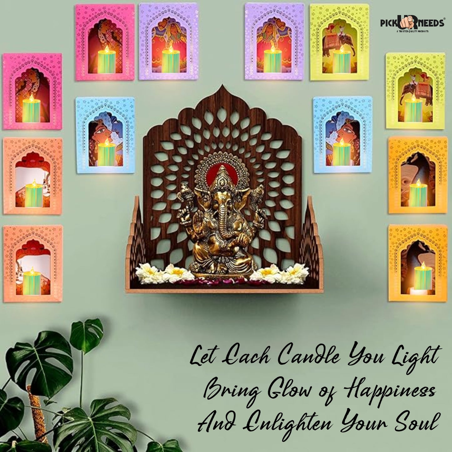 Pick Ur Needs Flameless LED Candle Light with Warm Yellow Flickering Artificial Candle for Home Decor, Festival & Romantic Lighting Pack of 2