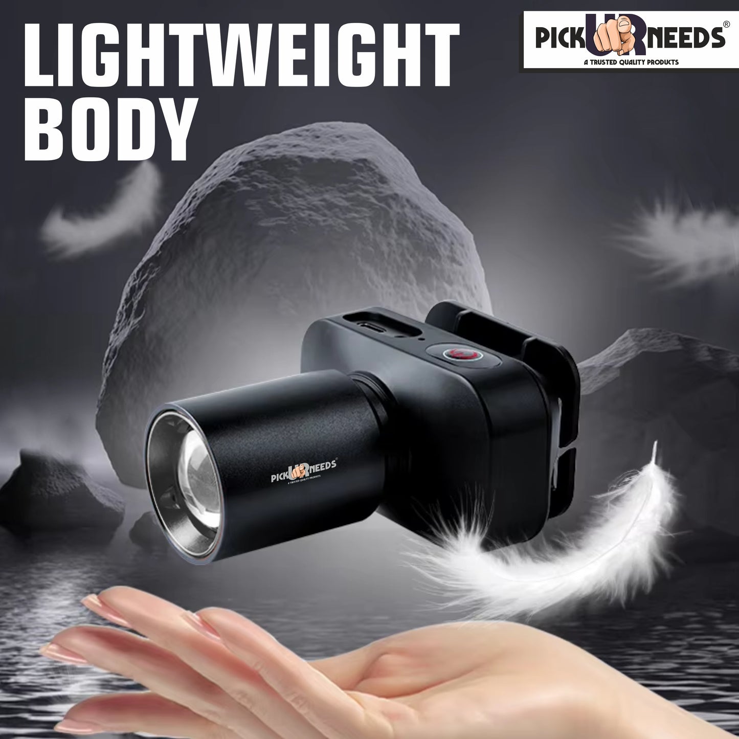 Pick Ur Needs Rechargeable Head Lamp With 3 Mode Light Zooming With Metal Head Adjustable LED 5 hrs Torch Emergency Light