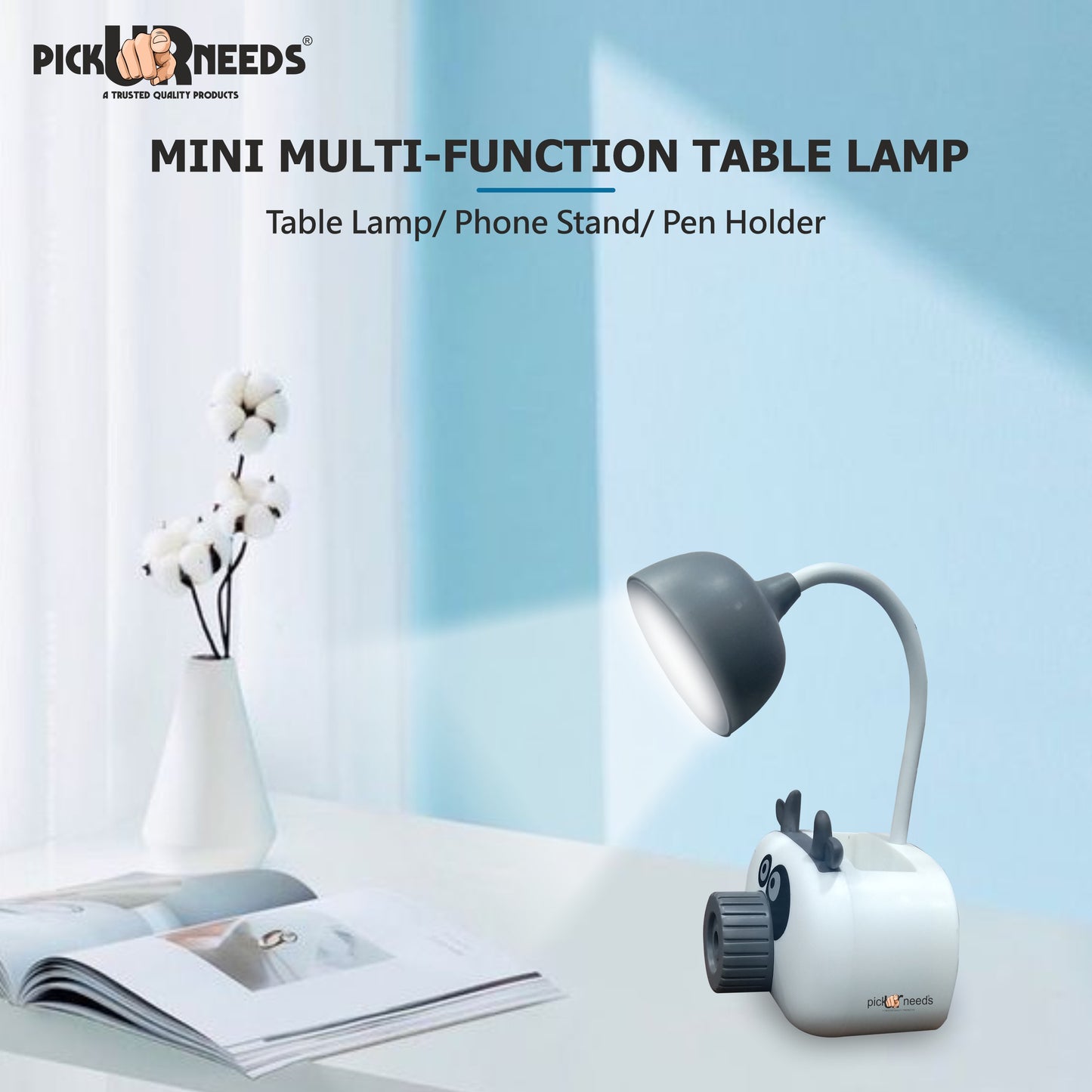 Pick UrNeeds Mini Study Table LED Desk Lamp Pen Holder Pencil Sharpening USB Charging