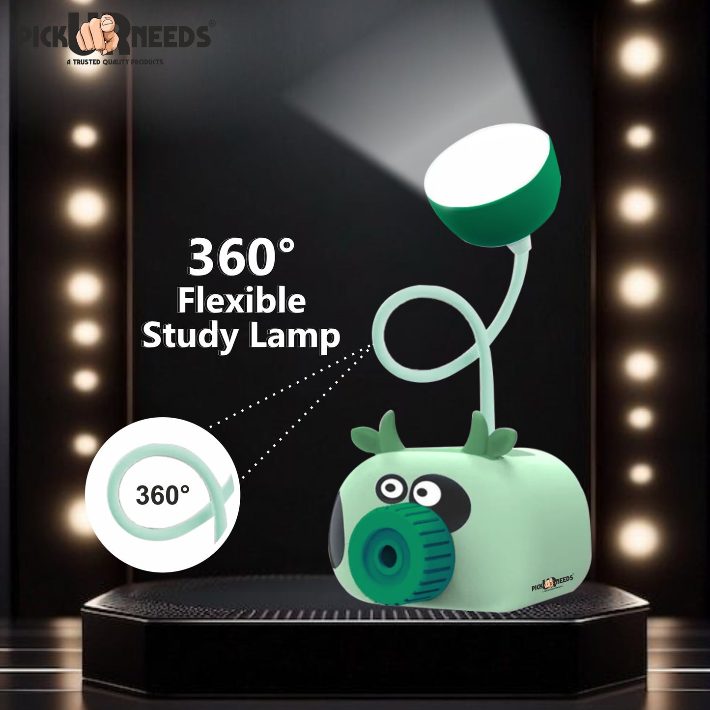 Pick Ur Needs Mini Study Table LED Desk Lamp Pen Holder Pencil Sharpening USB Charging Table Lamp