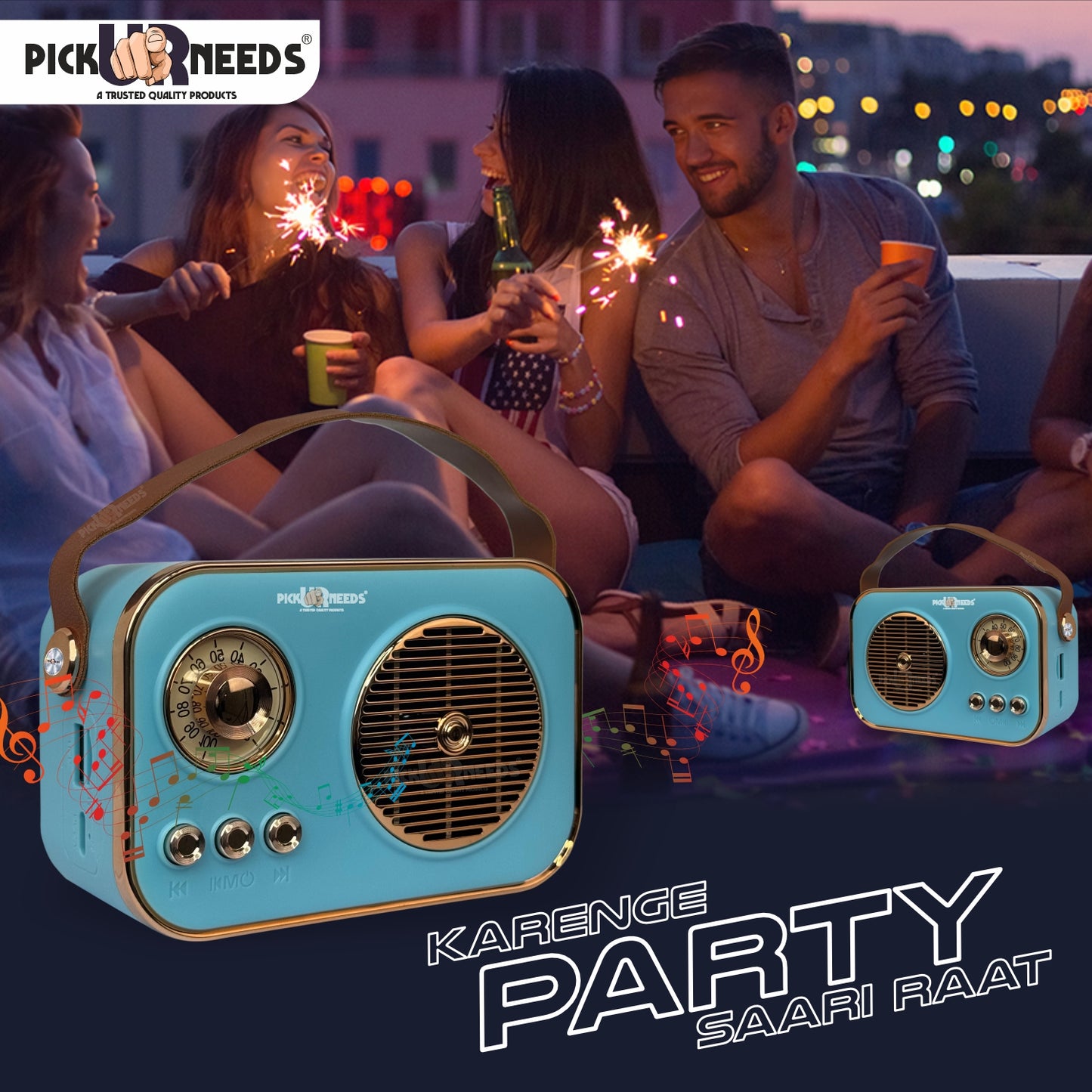 Pick Ur Needs Portable Wireless Bluetooth Speaker With Premium Design TF Card/ USB Support TWS 5 W Bluetooth Speaker  (Cream, 5.0 Channel)