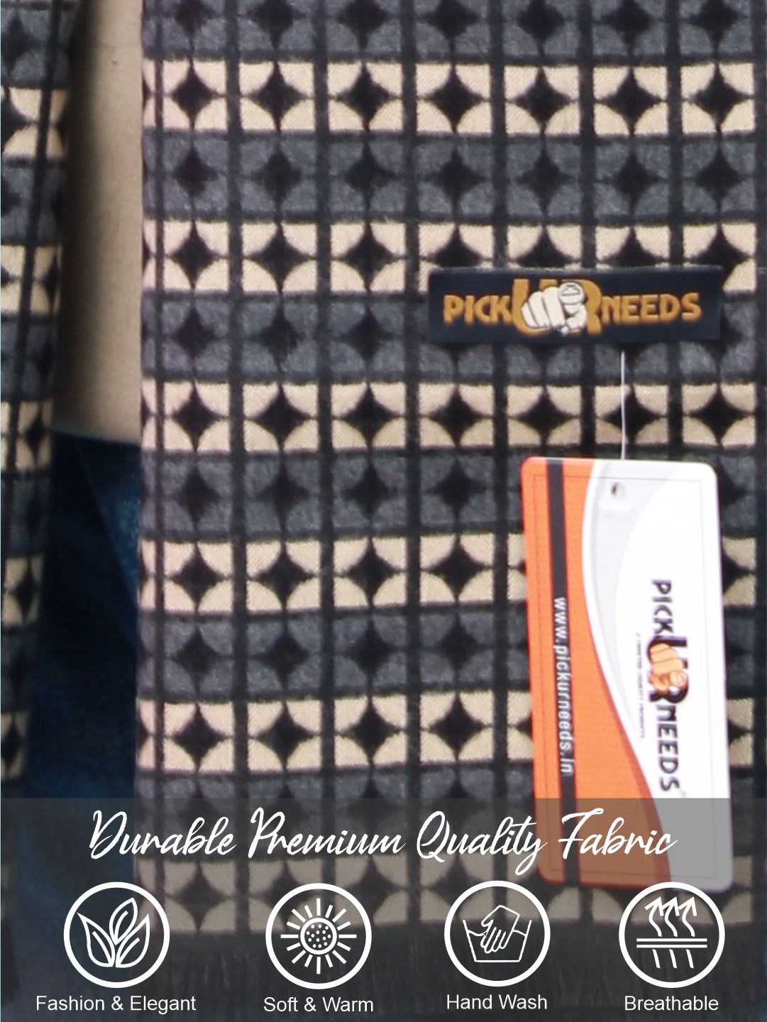 Pick Ur Needs Wool Blend Muffler for Men Soft Winter Scarf with Elegant Checks All-Day Comfort