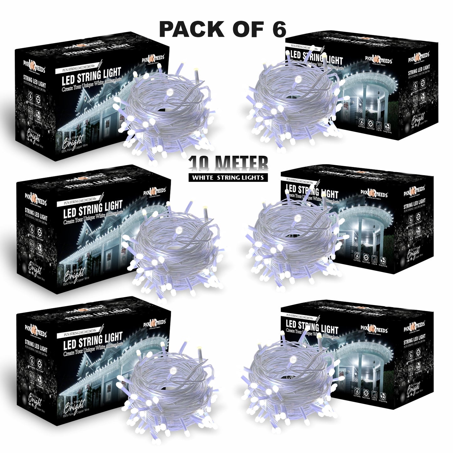 Pick Ur Needs 74 LEDs 10 m Blue Steady String Rice Lights