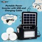 Pick Ur Needs Portable Solar Power Inverter 9W with 4000mAh Battery, USB Output, AC Charging & LED Lights Kit – Rechargeable Solar Generator for Home & Outdoor Use