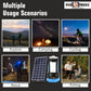 Pick Ur Needs 50W Solar Rechargeable Long Range Search Light + 2 Side Extra Bright Tube 6 hrs Torch Emergency Light