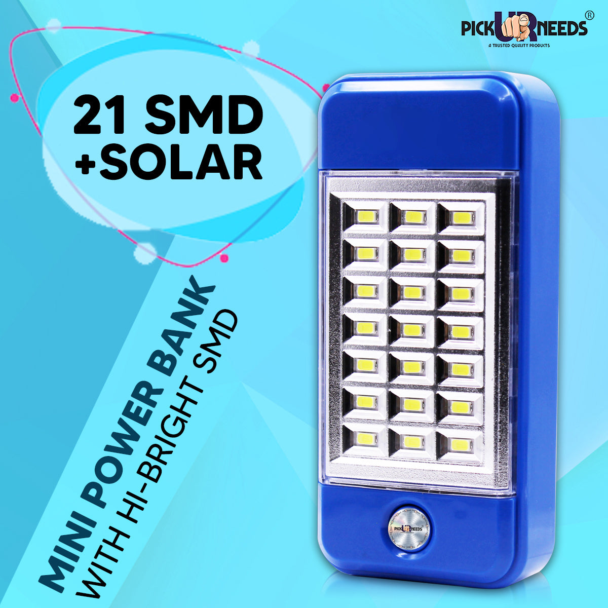 Pick Ur Needs Solar Power Bank Cum 21 Hi-Bright Led 6 hrs Lantern Emergency Light