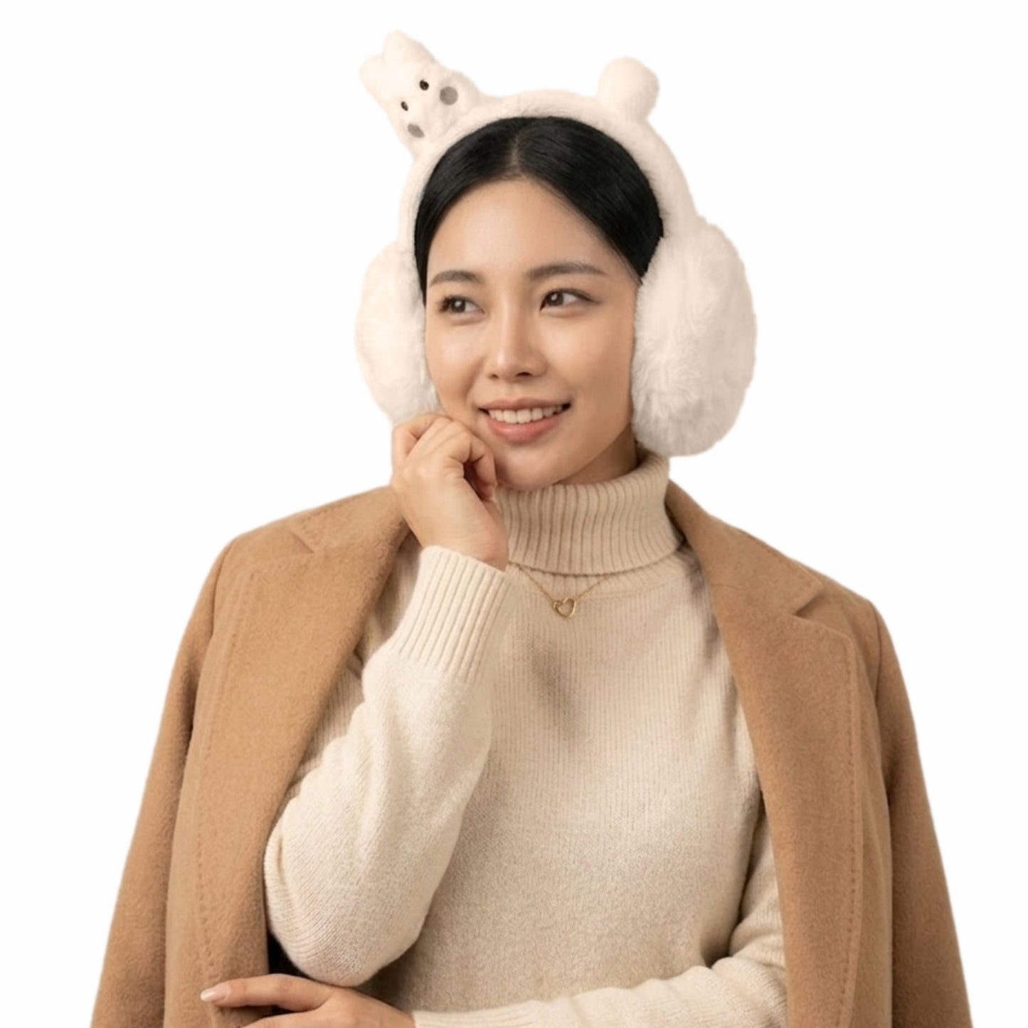 Pick Ur Needs Cute Bunny Ear Muffs for Women & Kids – Foldable Ultra-Soft Winter Earmuffs, Lightweight Plush Ear Warmers