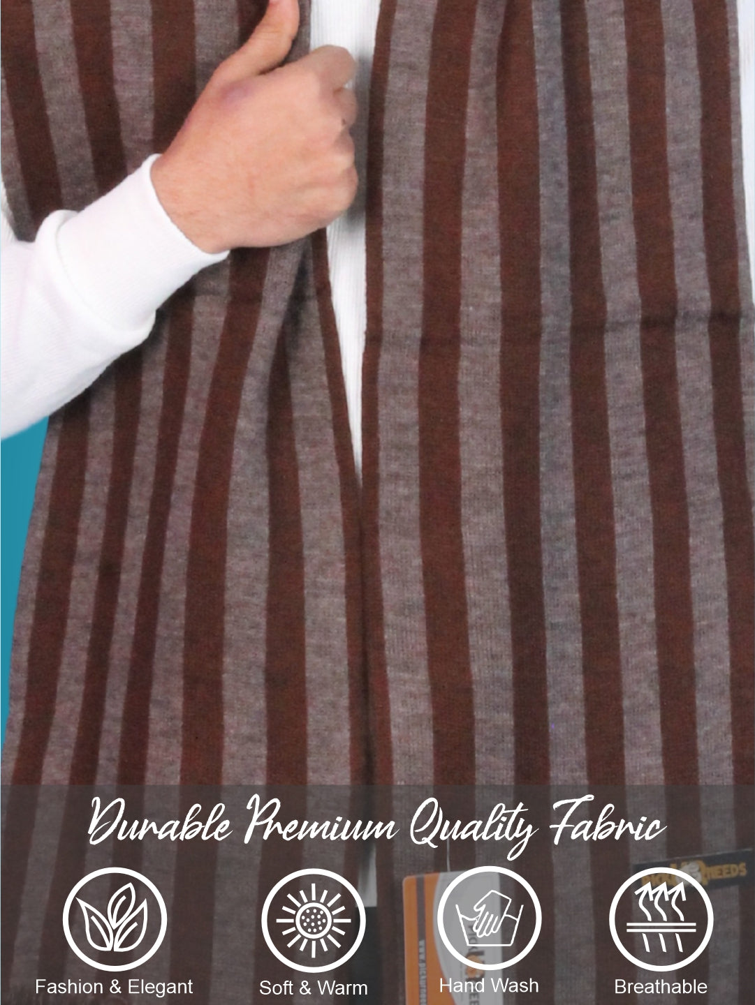 Pick Ur Needs Premium Soft Winter Muffler for Men Stylish Striped Woolen Scarf Warm & Comfortable