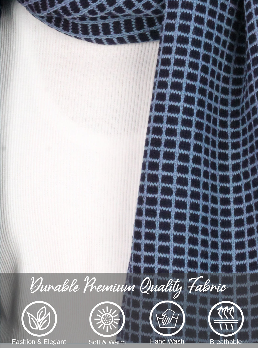 Pick Ur Needs Premium Winter Muffler Soft Warm Woolen for Men Scarf with Stylish Check Pattern Long & Comfortable Cold Weather Neck Wrap
