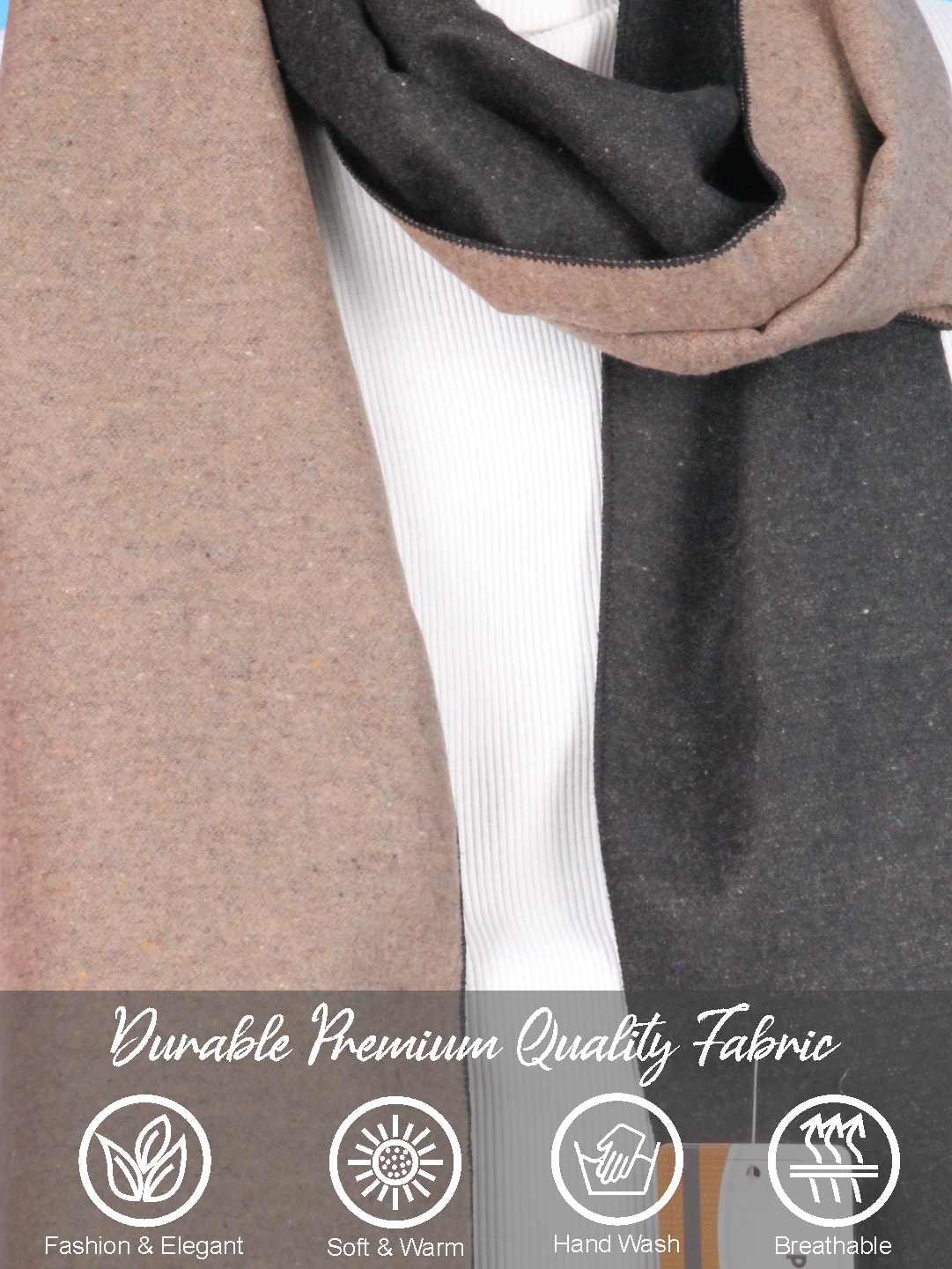 Pick Ur Needs Reversible Winter Muffler for Men Dual-Color Soft Woolen Scarf Warm, Stylish & Lightweight Muffler for Casual, Office & Outdoor Wear