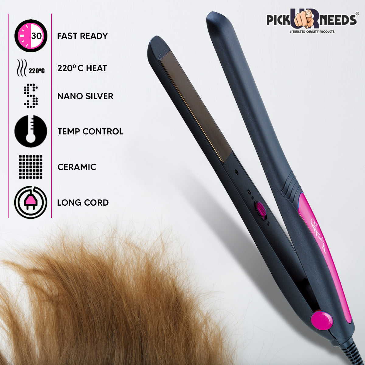 Pick Ur Needs Professional Hair Straightener 40W Ceramic Plate With Quick 30Sec