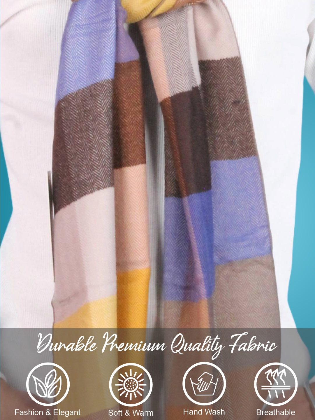 Pick Ur Needs Premium Winter Muffler for Men Soft Wool-Blend Checked Scarf Warm, Lightweight & Stylish Muffler for Office, Casual & Outdoor Wear