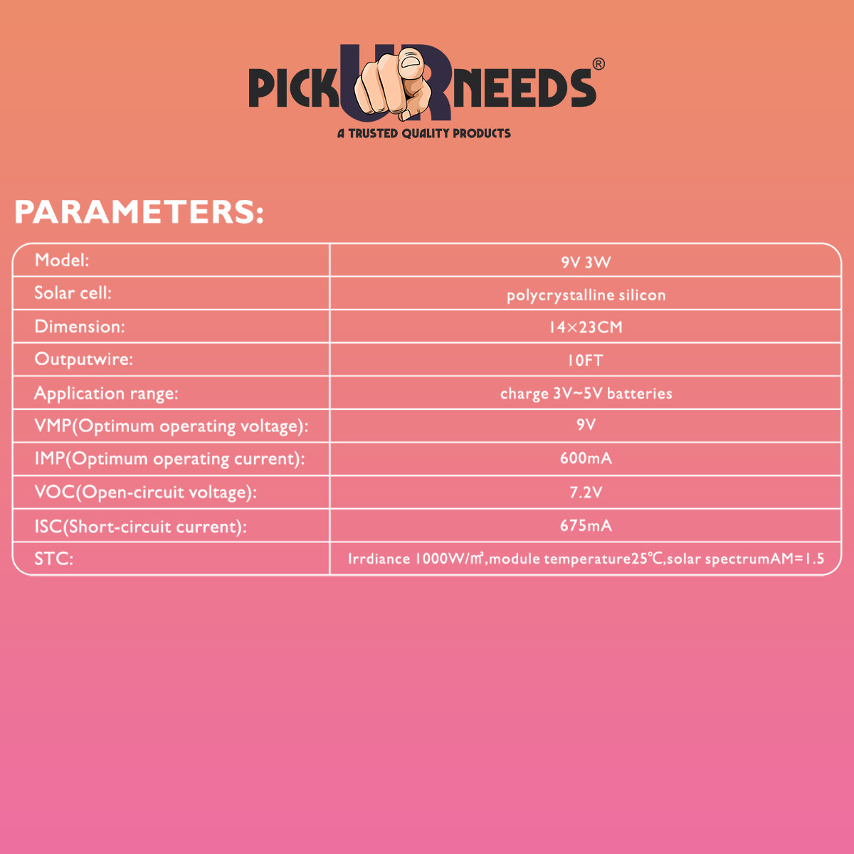 Pick Ur Needs Eco Friendly Solar Panel 9V 3W Solar Board Waterproof 93% Light Transmittance Poly Silicon Solar