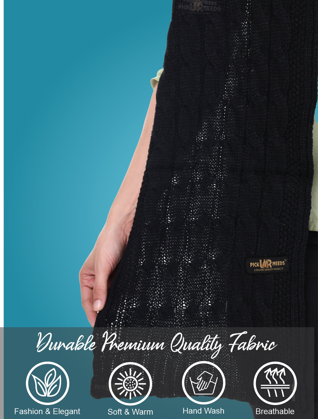 Pick Ur Needs Women’s Woolen Muffler Soft & Warm Knitted Scarf Winter Neck Wrap Premium Acrylic Wool Stylish Hand-Washable