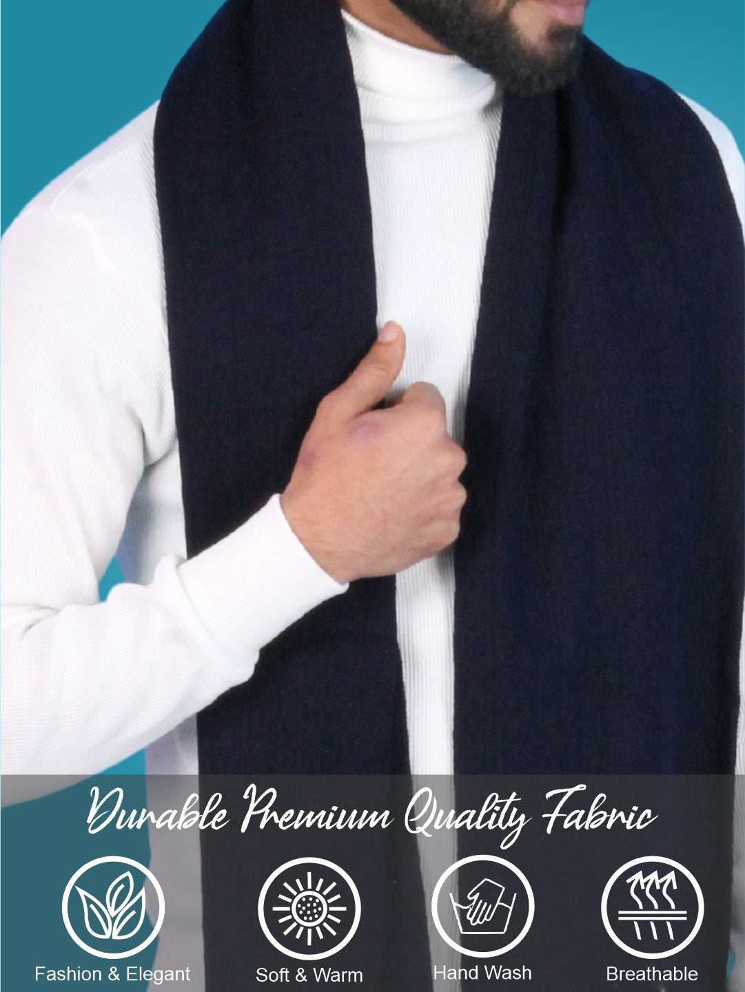 Pick Ur Needs Men’s Winter Woolen Muffler Soft & Warm Knitted Scarf with Fringes Premium Warm Mufflers