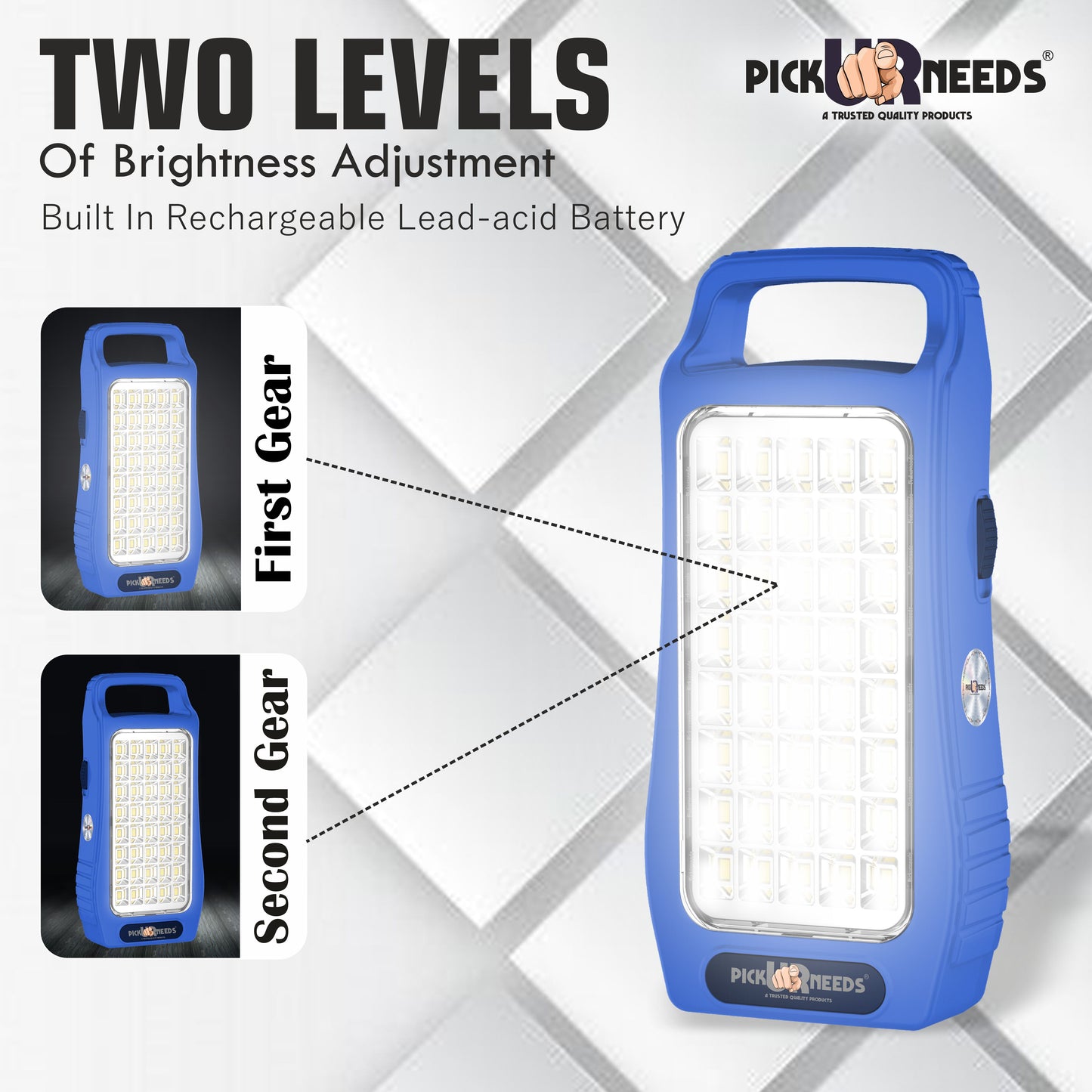 Pick Ur Needs 50W Rechargeable Emergency Light With 40 SMD Big LED 4500mAh Long Battery Backup 8 hrs Lantern Emergency Light