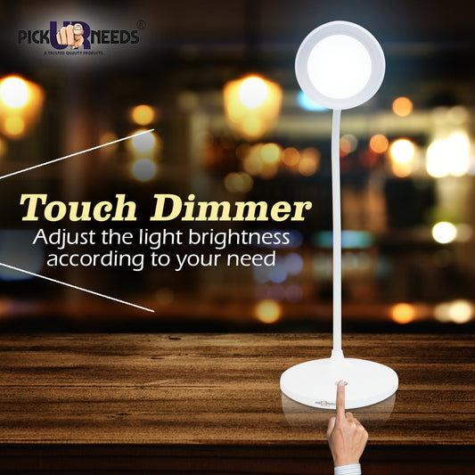 Pick Ur Needs Rocklight Touch On/Off Switch LED Desk Lamp (White) Study Lamp